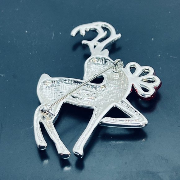Danecraft Silver Tone And Enamel Reindeer Brooch - Picture 3 of 3